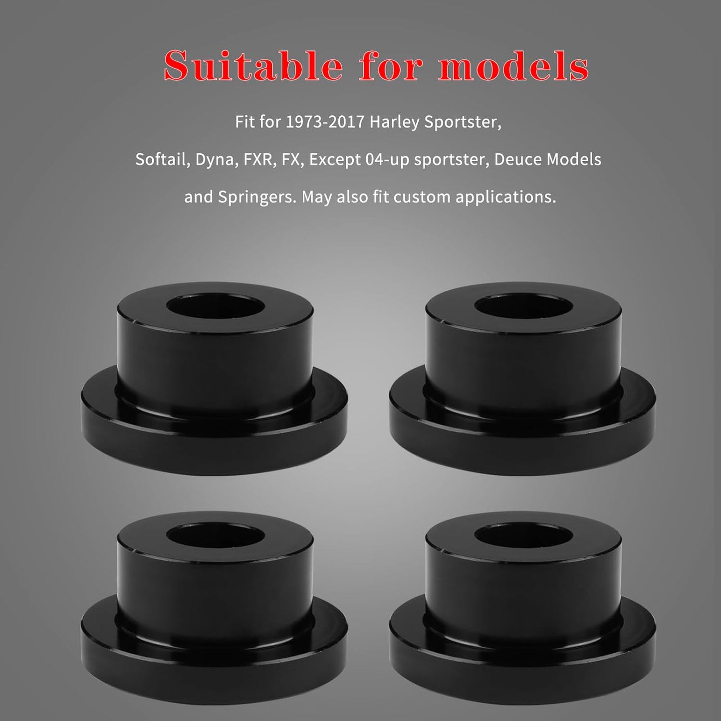 CNC Solid Billet Handlebar Riser Bushings Softail, Dyna, Sportster, FXR, FX 1984-2016