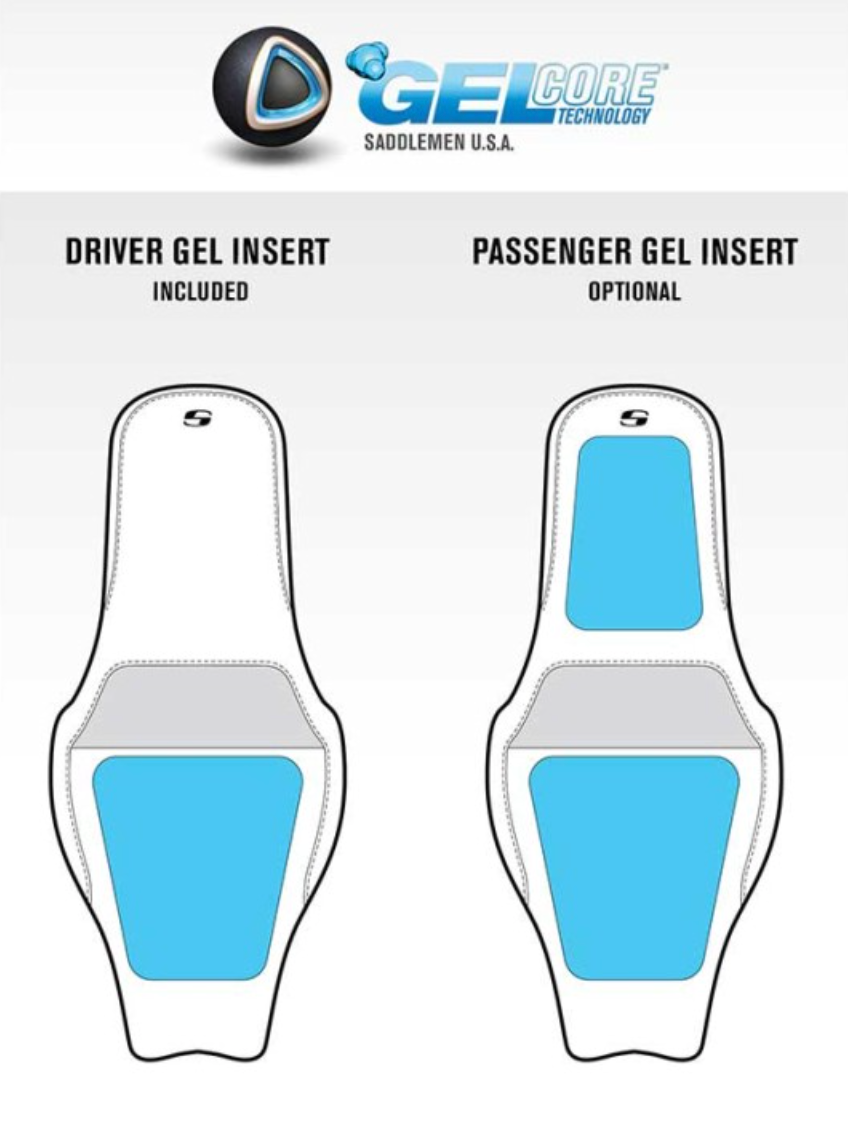 SADDLEMEN STEP-UP GRIPPER SEAT W/ PASSENGER GEL INSERT (82'-00 FXR)