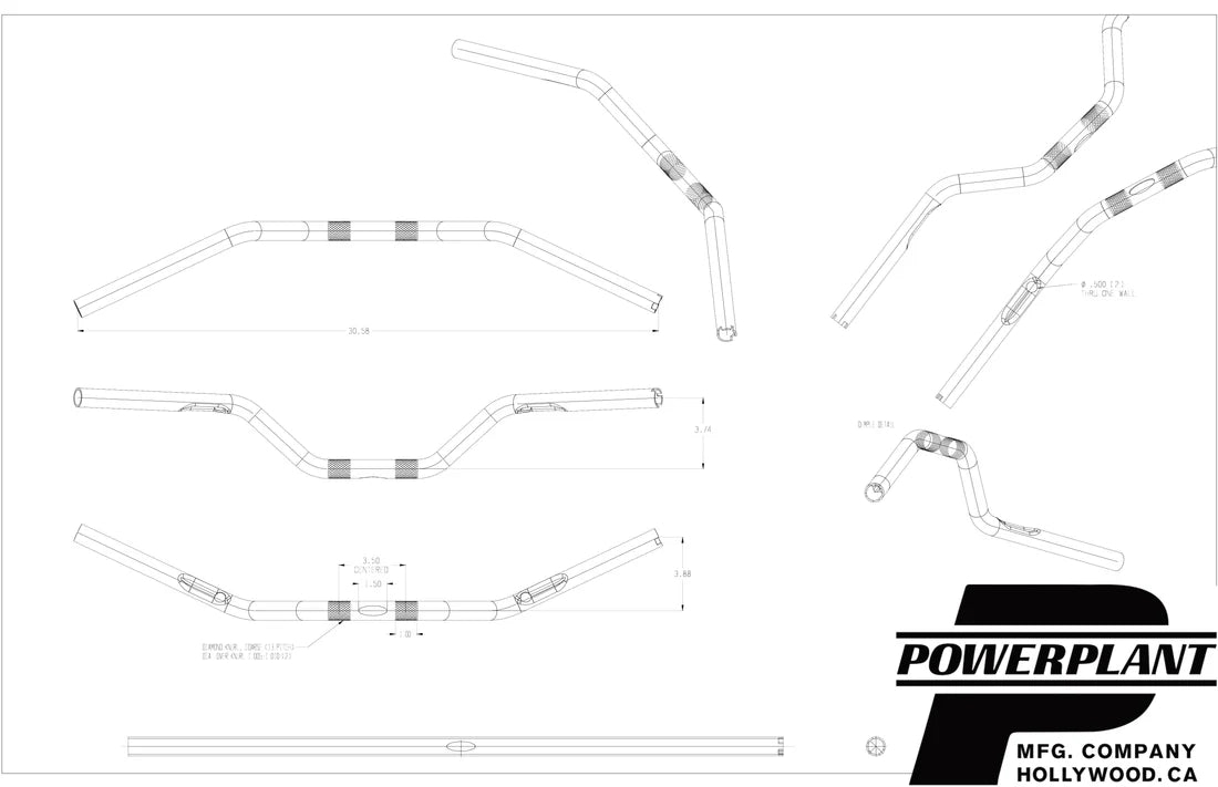 Powerplant Motorcycles P16 V-BEND CUSTOM HANDLEBAR