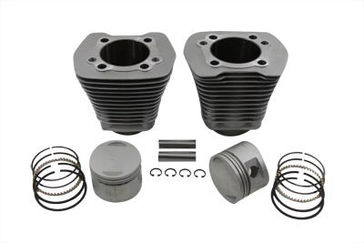 Cylinder and piston kit silver/black for Evo 1340cc are honed and pre fitted with cast 8.5:1 pistons and rings.