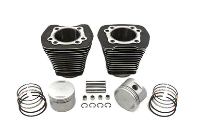 Cylinder and piston kit silver/black for Evo 1340cc are honed and pre fitted with cast 8.5:1 pistons and rings.