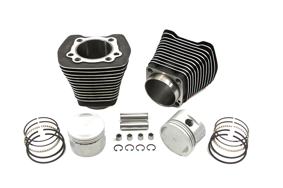 Cylinder and piston kit silver/black for Evo 1340cc are honed and pre fitted with cast 8.5:1 pistons and rings.