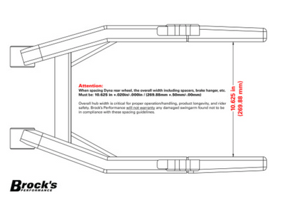 BROCKS PERFORMANCE DYNA SWINGARM WITH PEG MOUNTS (BURNISHED) - 00'-17' DYNA