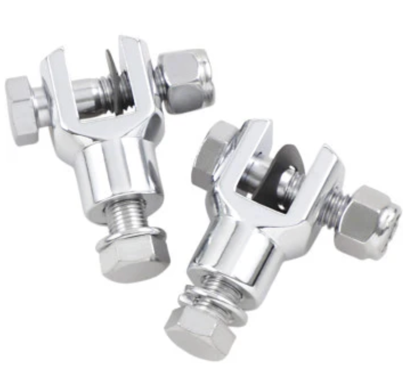 DRAG SPECIALTIES CHROME FOOTPEG CLEVIS MOUNTS (FXR)