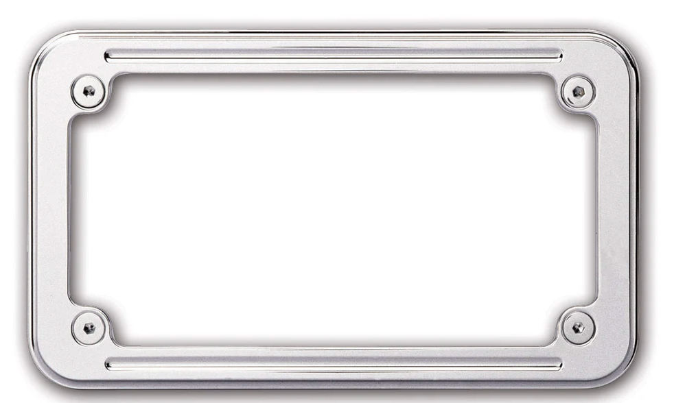 PRO-ONE BILLET LICENSE PLATE FRAME, BALL MILLED CHROME