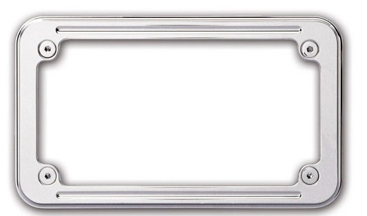 PRO-ONE BILLET LICENSE PLATE FRAME, BALL MILLED CHROME