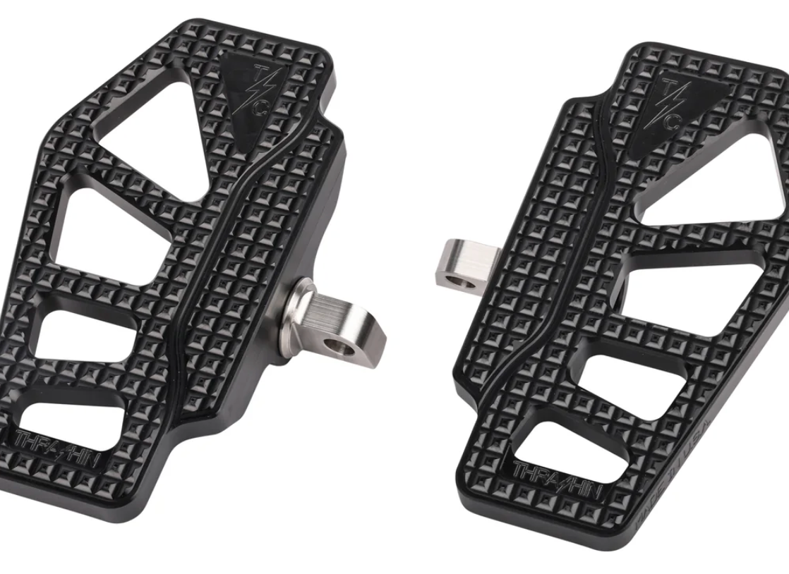 Thrasin Supply Apex Mini Floorboards - Black - Dyna, Sportster, FXR, Softail