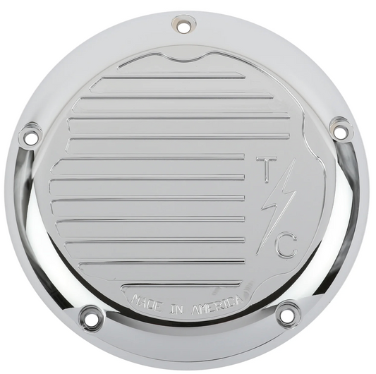 Thrashin Supply Finned 5 Hole Derby Cover (Chrome) - M8 Bagger