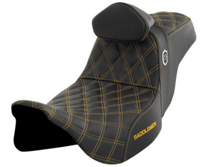 Saddlemen Pro Series SDC Performance Seat - with Backrest - Lattice Stitch/Lumbar Gripper - FL '08-'23