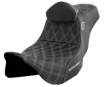 Saddlemen Pro Series SDC Performance Seat - with Backrest - Lattice Stitch/Lumbar Gripper - FL '08-'23