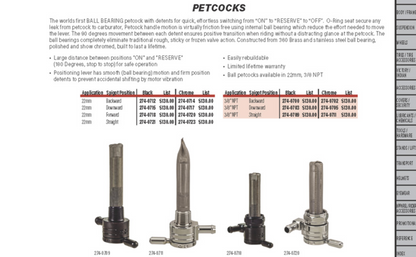 GOLAN 22MM PETCOCK BACKWARD BLACK 5/16 HOSE