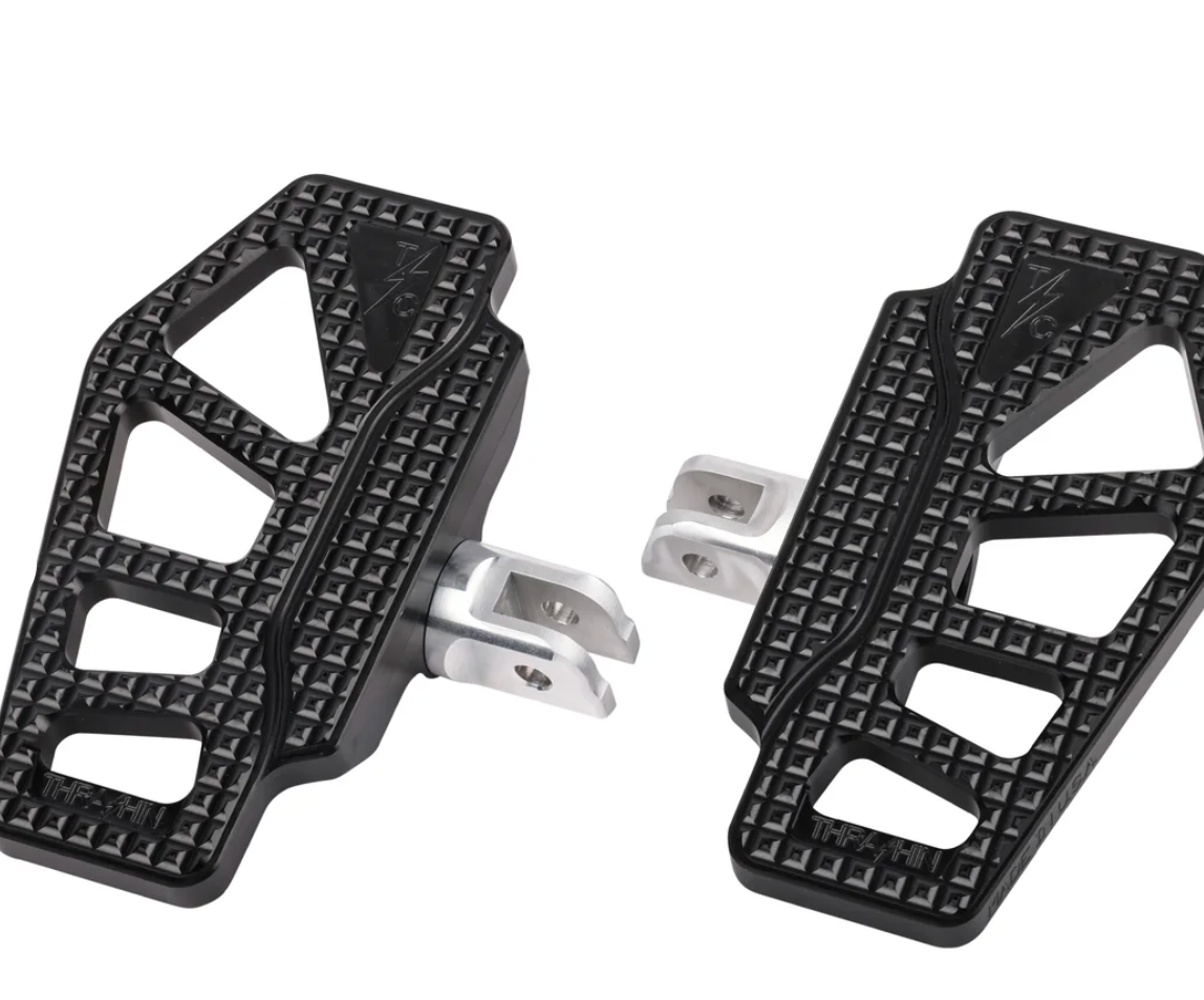 Thrasin Supply Apex Mini Floorboards - Black - Dyna, Sportster, FXR, Softail