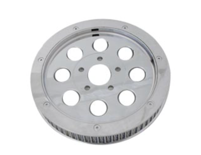 V-TWIN Mfg Rear Drive Pulley 65 Tooth (Chrome)