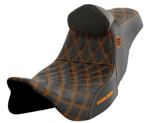 Saddlemen Pro Series SDC Performance Seat - with Backrest - Lattice Stitch/Lumbar Gripper - FL '08-'23