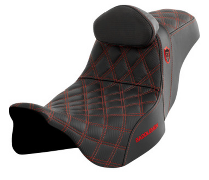 Saddlemen Pro Series SDC Performance Seat - with Backrest - Lattice Stitch/Lumbar Gripper - FL '08-'23