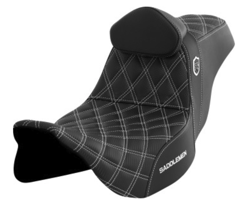 Saddlemen Pro Series SDC Performance Seat - with Backrest - Lattice Stitch/Lumbar Gripper - FL '08-'23