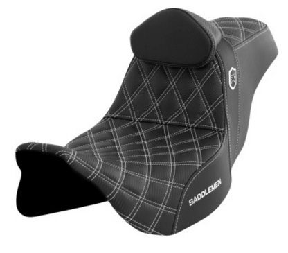 Saddlemen Pro Series SDC Performance Seat - with Backrest - Lattice Stitch/Lumbar Gripper - FL '08-'23