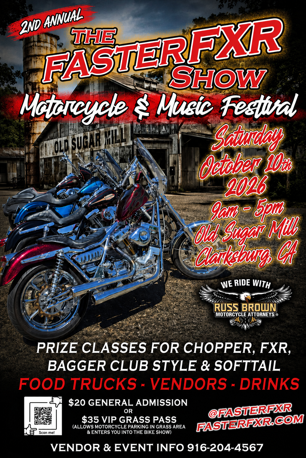 Oct 10th 2nd Annual FasterFXR Motorcycle Show in Sacramento CA