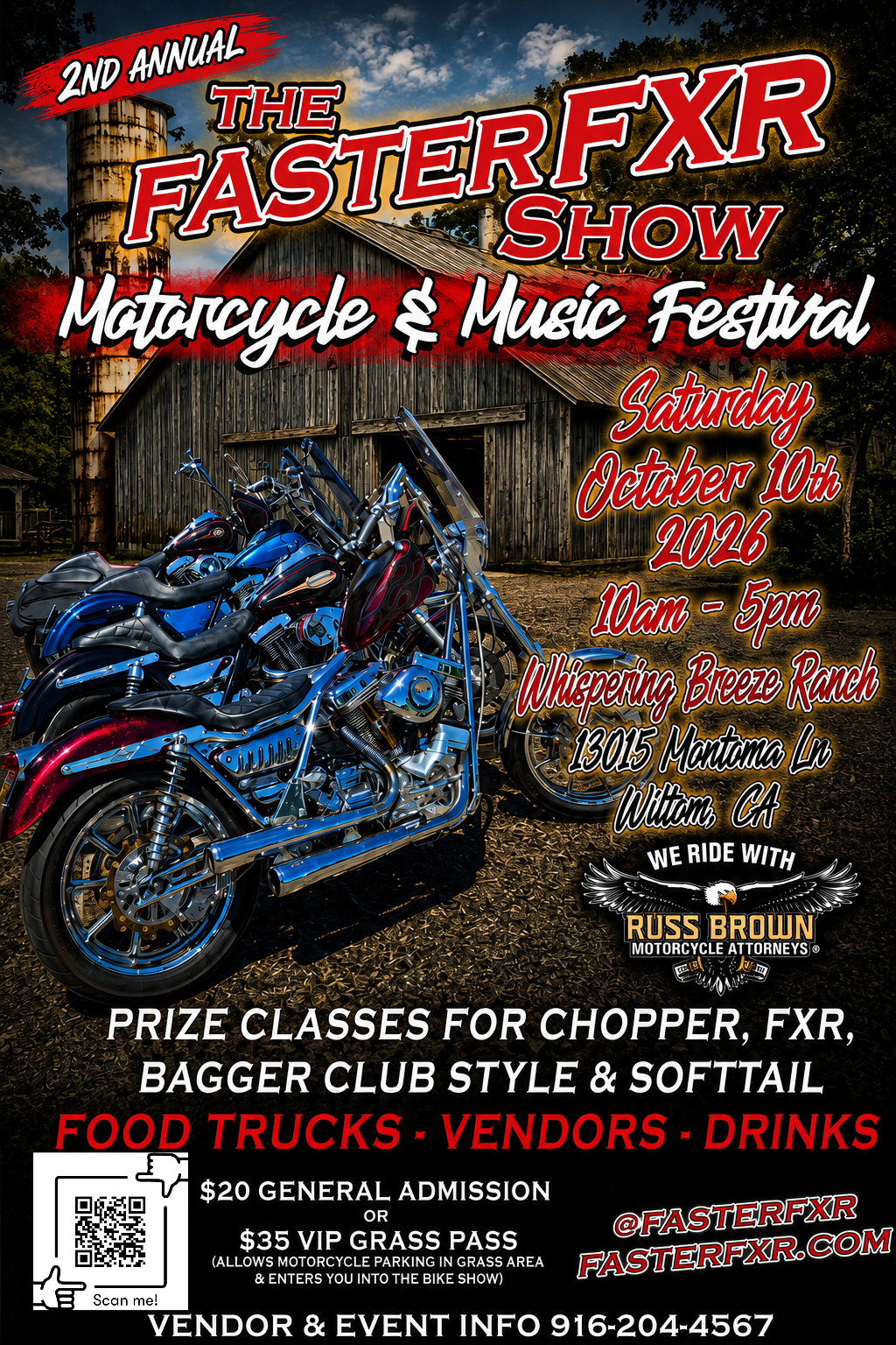 Oct 10th 2nd Annual FasterFXR Motorcycle Show in Sacramento CA