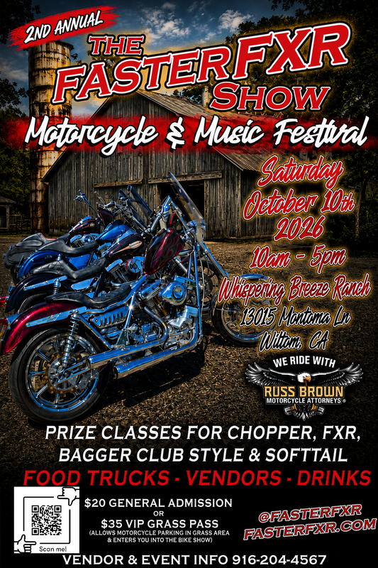 Oct 10th 2nd Annual FasterFXR Motorcycle Show in Sacramento CA
