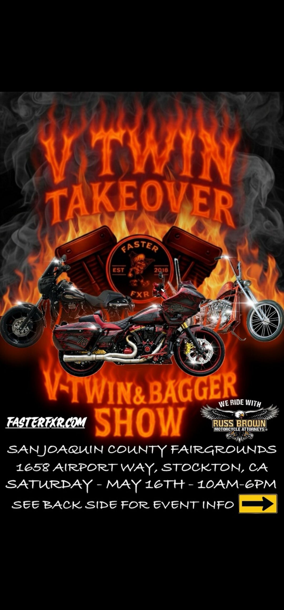 The May 16 VTWIN TAKEOVER Show VIP Lawn  Pass (Show Pass) & General admission.
