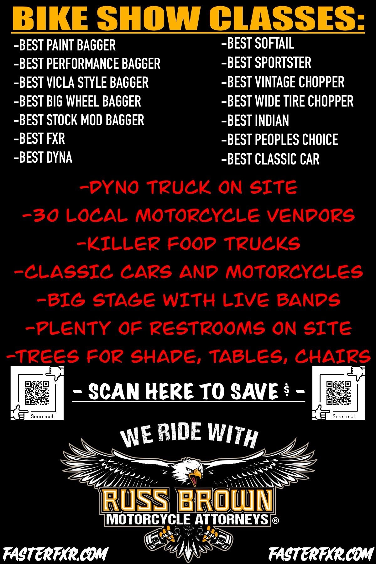 The May 16 VTWIN TAKEOVER Show VIP Lawn  Pass (Show Pass) & General admission.