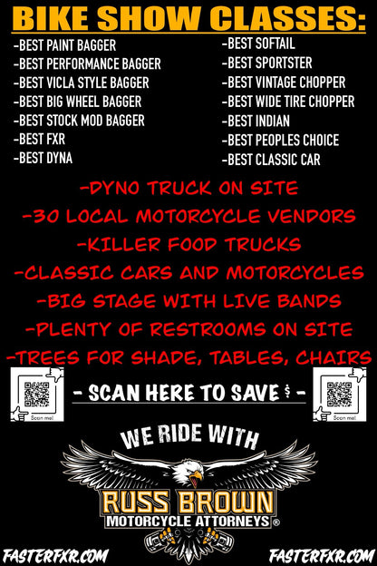 The May 16 VTWIN TAKEOVER Show VIP Lawn  Pass (Show Pass) & General admission.