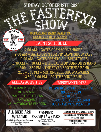 The FasterFXR Show VIP Lawn  Pass (Show Pass) & General admission