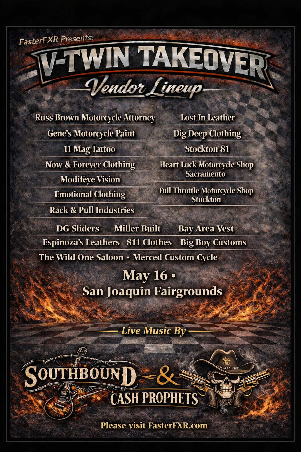 The May 16 VTWIN TAKEOVER Show VIP Lawn  Pass (Show Pass) & General admission.