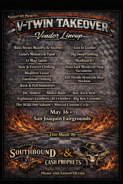 The May 16 VTWIN TAKEOVER Show VIP Lawn  Pass (Show Pass) & General admission.